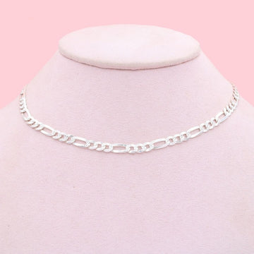 Cadena de Plata .925 Tejido 3x1 Sólido con Diamantado mod. 1109