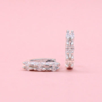 Grapa Elegante con Zirconias en Dos Filas mod. 1414