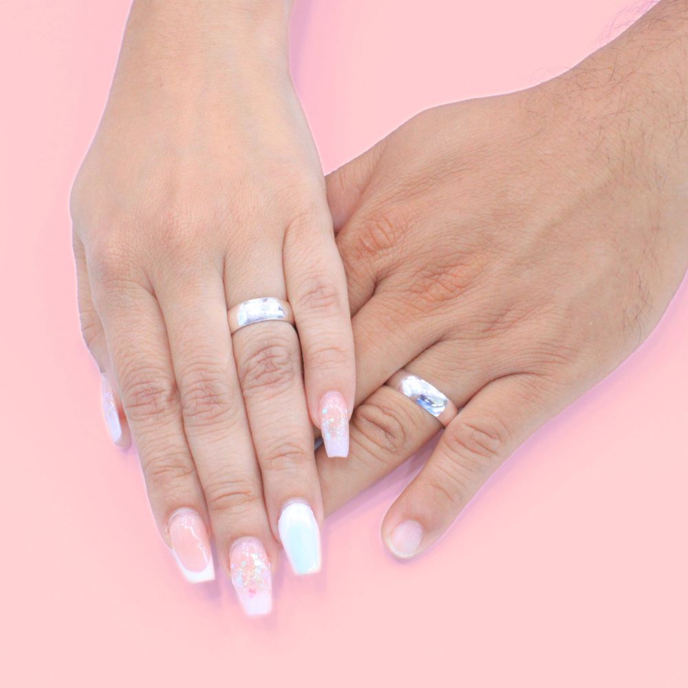 Argollas de Matrimonio de Plata .925 Diseño Liso y Brillante mod. 1265