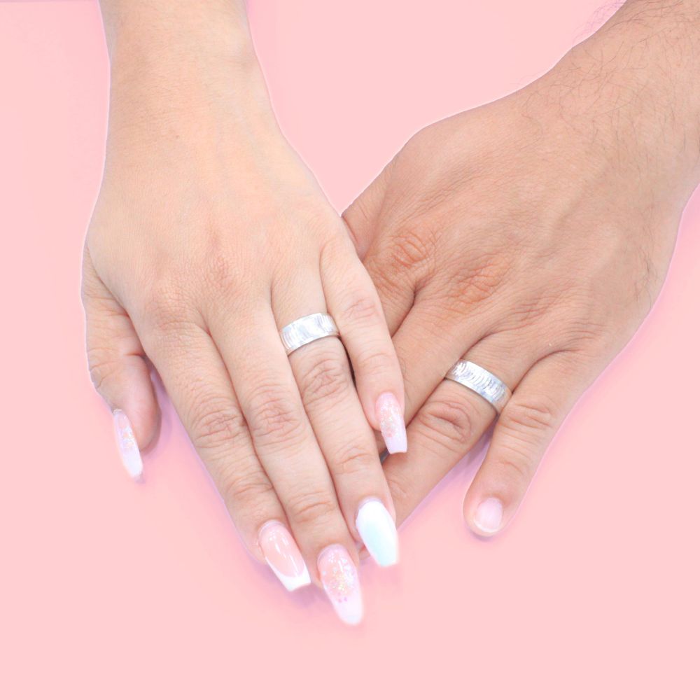 Argollas de Matrimonio de Plata .925 con Diamantado de Ondas mod. 1262