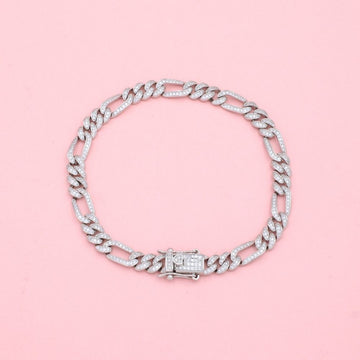 Pulsera de Plata .925 Tejido Cartier Incrustado con Zirconias mod. 1281