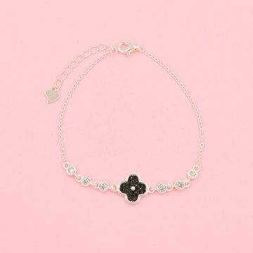 Pulsera Trébol con Incrustación de Zirconias Oscuras mod. 0676