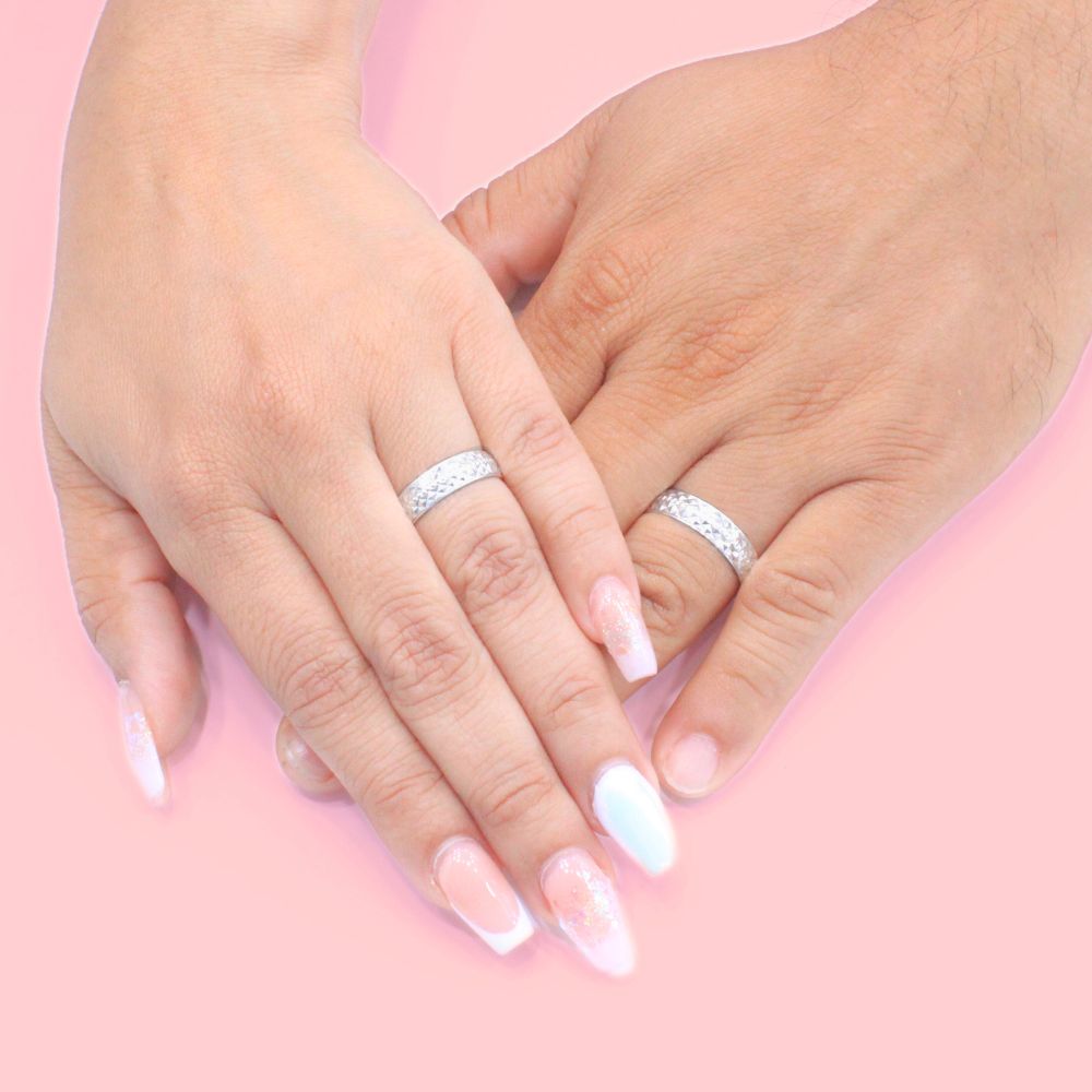 Argollas de Matrimonio de Plata .925 con Diamantado Elegante mod. 1263