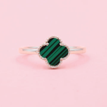 Anillo de Plata .925 Trébol de Malaquita mod. 1047