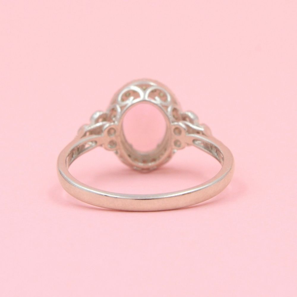 Anillo Especial con Zirconia Oval Color Rosa Pastel mod. 0732