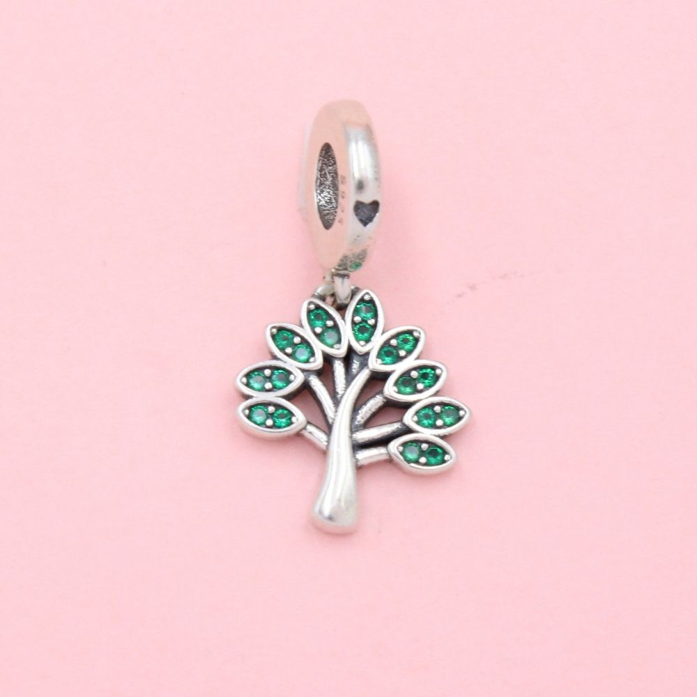 Charm de Plata .925 Árbol de la Vida con Zirconias Verdes mod. 1295