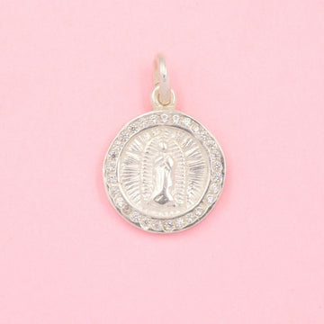 Medalla de la Virgen Guadalupe con Bisel de Zirconias mod. 0639