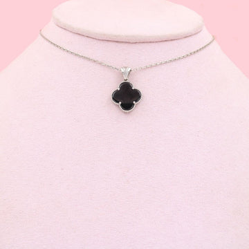Gargantilla de Plata .925 con Trébol Oscuro de Ónix mod. 1020