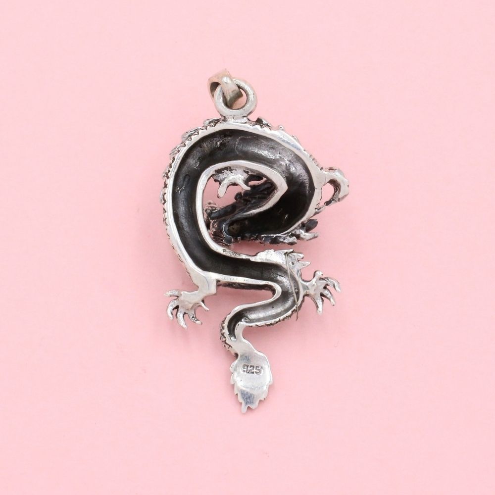 Dije de Caballero Plata .925 Dragon Oscuro Diseño Rodizado mod. 1359