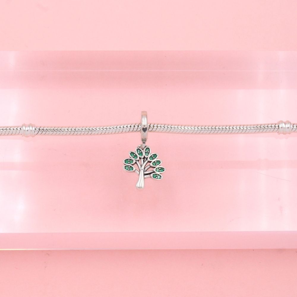 Charm de Plata .925 Árbol de la Vida con Zirconias Verdes mod. 1295