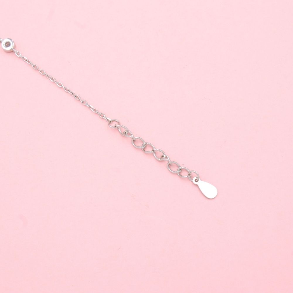 Pulsera de Plata .925 de Tejido Fino con Ojo Turco Azul Detallado con Zirconias mod. 1324