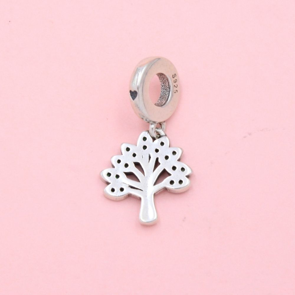 Charm de Plata .925 Árbol de la Vida con Zirconias Verdes mod. 1295