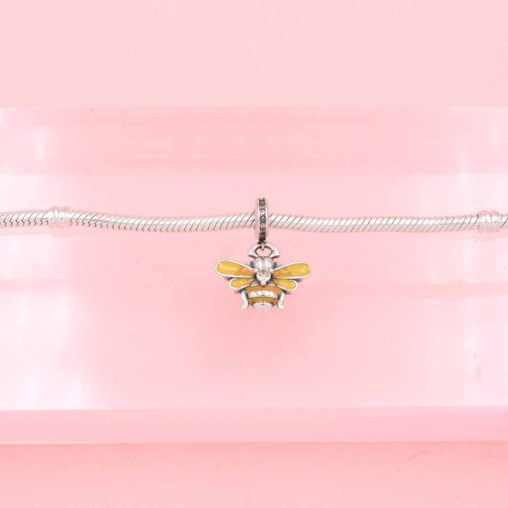 Charm de Plata .925 Abeja Reina con Zirconia Central mod. 1327