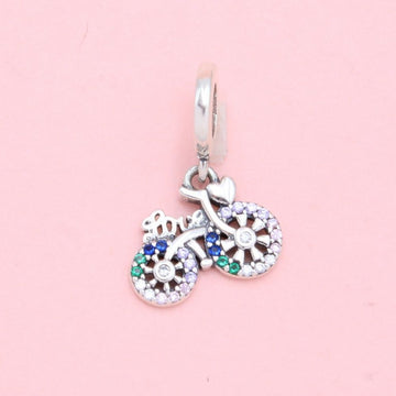Charm de Plata .925 Bicicleta Incrustada con Zirconias mod. 1329