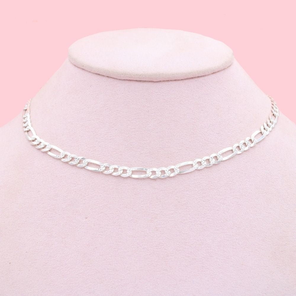 Cadena de Plata .925 Tejido 3x1 Sólido con Diamantado mod. 1109