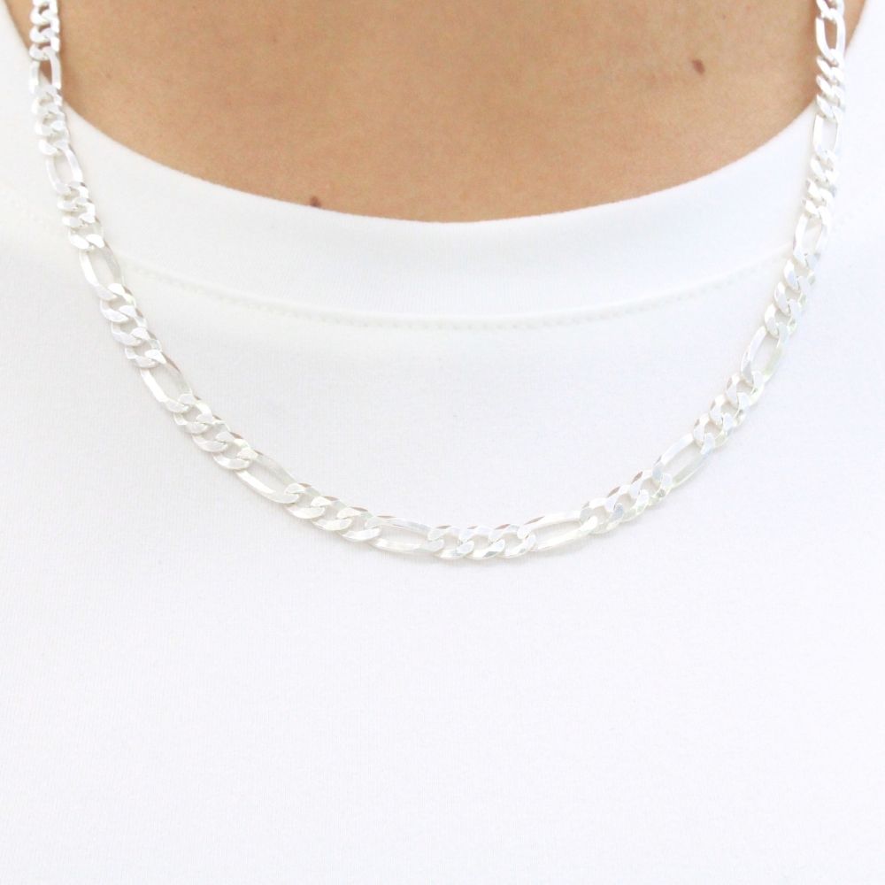 Cadena de Plata .925 Tejido 3x1 Sólido con Diamantado mod. 1109