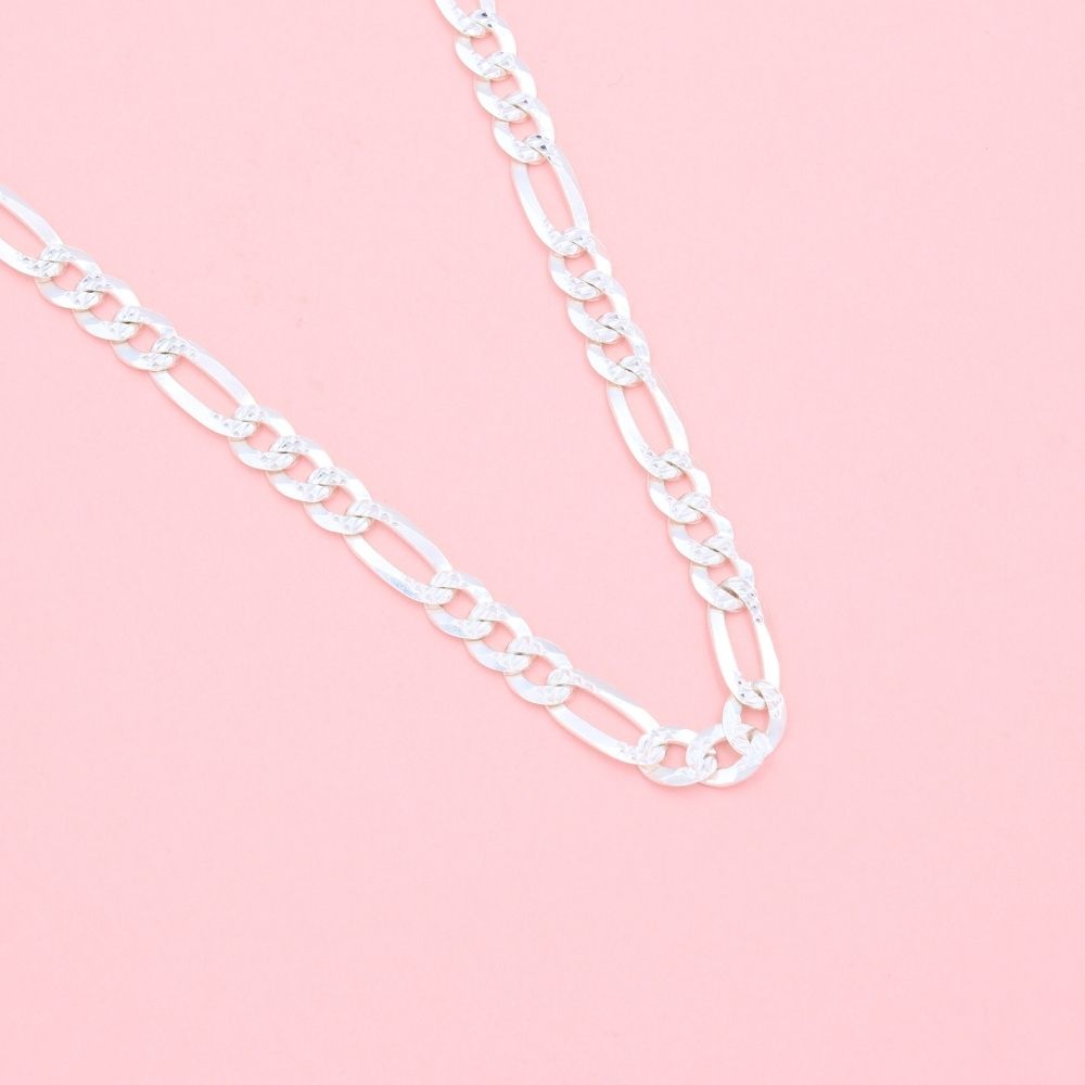 Cadena de Plata .925 Tejido 3x1 Sólido con Diamantado mod. 1109