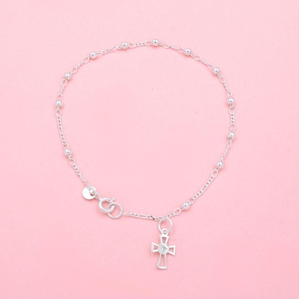 Denario Misterio con Esferas Lisas y Figura de Cristo en Cruz mod. 1389