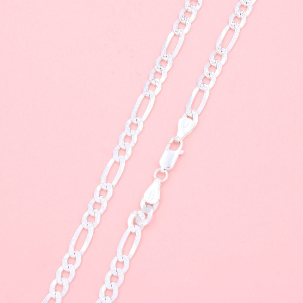 Cadena de Plata .925 Tejido 3x1 Sólido con Diamantado mod. 1109