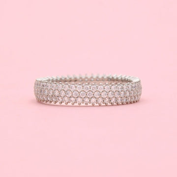 Anillo de Plata .925 Churumbela Elegante con Incrustación de Zirconias Finas mod. 1367