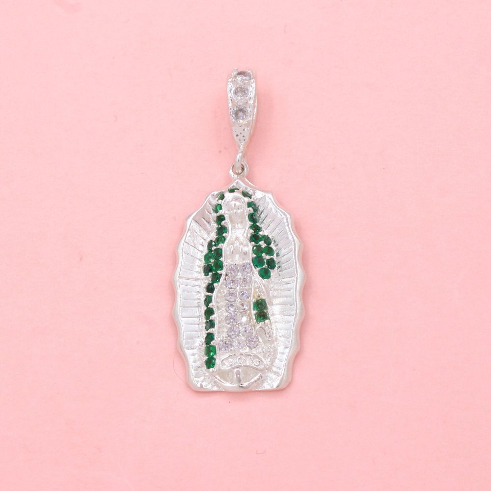 Medalla de la Virgen de Guadalupe con Incrustación de Zirconias mod. 1407
