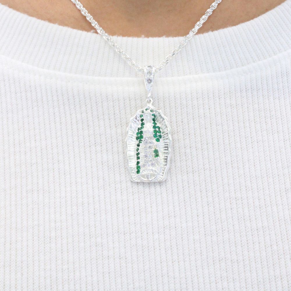 Medalla de la Virgen de Guadalupe con Incrustación de Zirconias mod. 1407