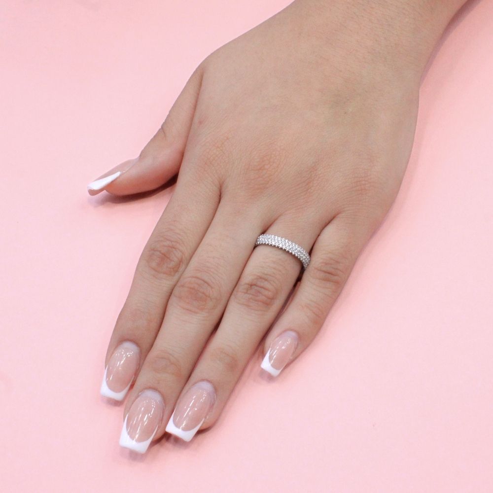 Anillo de Plata .925 Churumbela Elegante con Incrustación de Zirconias Finas mod. 1367