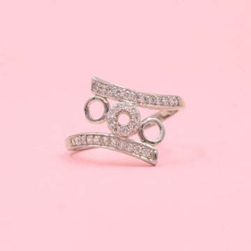 Anillo para Dama de Plata .925 con Diseño de Tres Aros con Zirconias mod. 1169