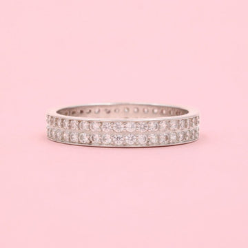 Anillo de Plata .925 Churumbela con Doble Fila de Zirconias Finas mod. 1370