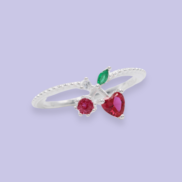 Anillo de Plata .925 Diseño de Cerezas mod. 2804