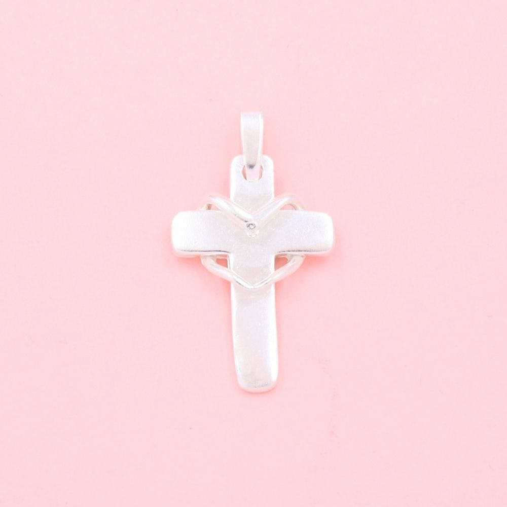 Cruz de Plata .925 con Cuerda Brillante mod. 1117