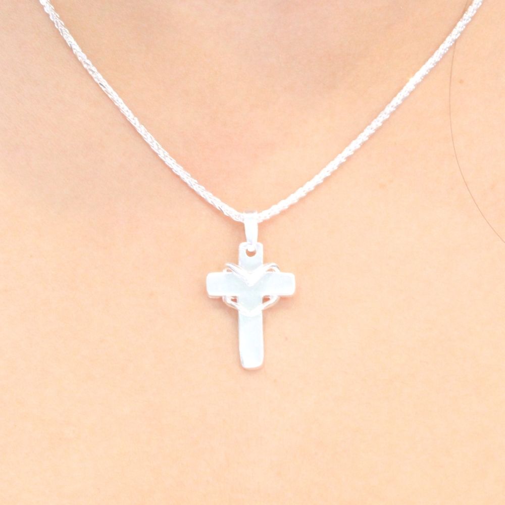 Cruz de Plata .925 con Cuerda Brillante mod. 1117