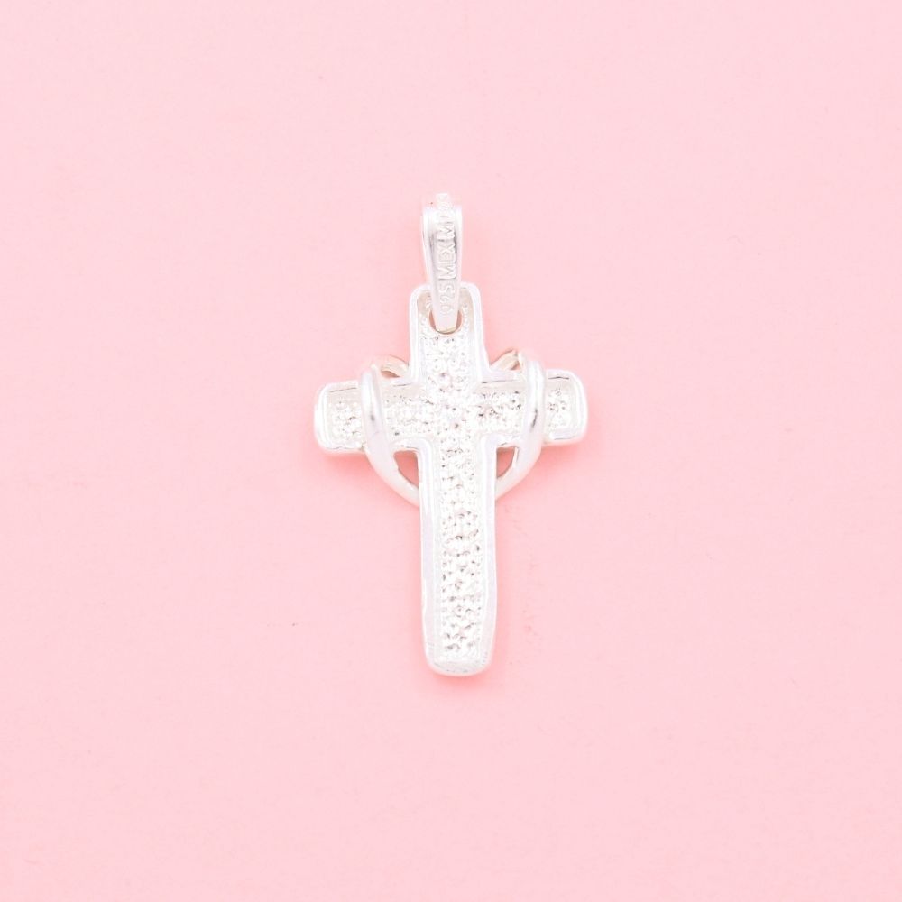 Cruz de Plata .925 con Cuerda Brillante mod. 1117