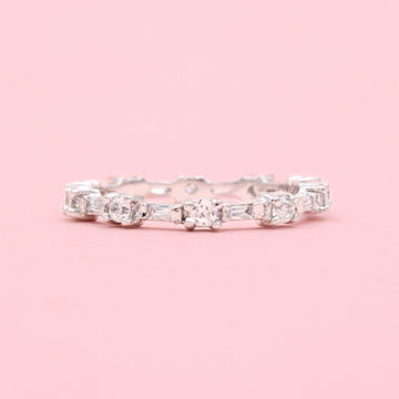 Anillo de Plata .925 Churumbela de Zirconias Finas Estilo Brillante mod. 1373