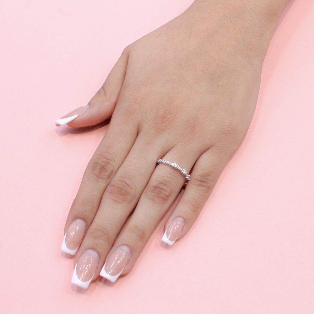 Anillo de Plata .925 Churumbela de Zirconias Finas Estilo Brillante mod. 1373