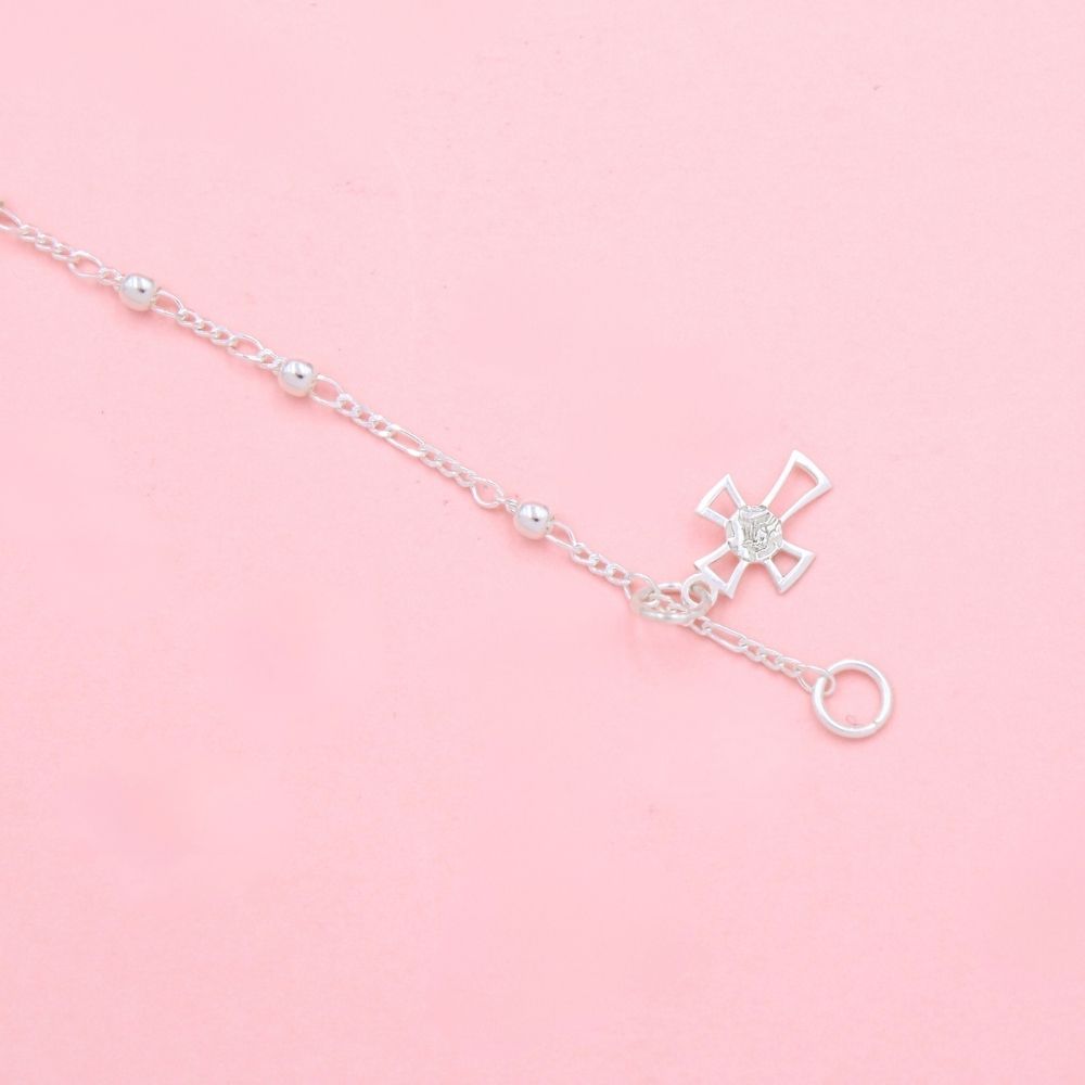 Denario Misterio con Esferas Lisas y Figura de Cristo en Cruz mod. 1389