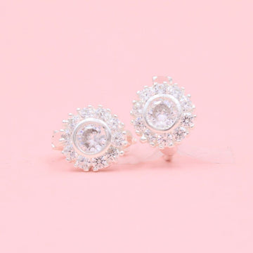 Grapa Elegante con Diseño Circular Incrustada de Zirconia mod. 1013