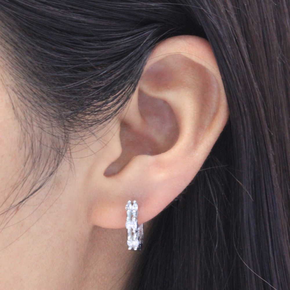 Grapa Elegante con Zirconias en Dos Filas mod. 1414