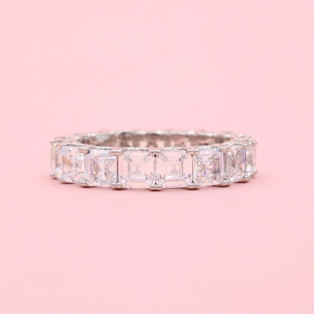 Anillo de Plata .925 Churumbela Especial con Zirconias Cuadradas mod. 1375