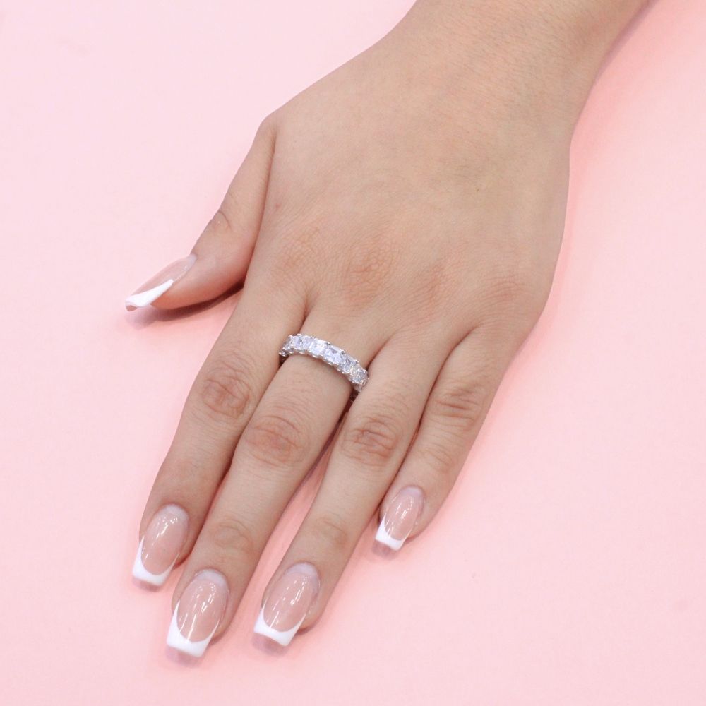 Anillo de Plata .925 Churumbela Especial con Zirconias Cuadradas mod. 1375