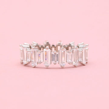 Anillo de Plata .925 Churumbela Especial con Zirconias de Corte Baguette mod. 1377