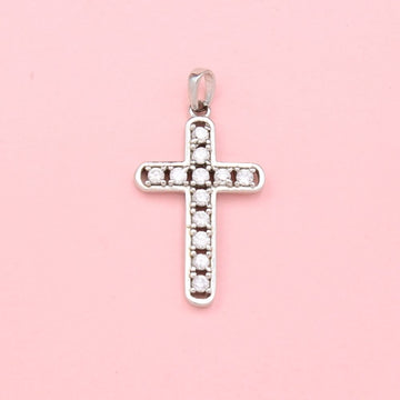 Cruz de Plata .925 con Zirconias Finas Biseladas mod. 1122