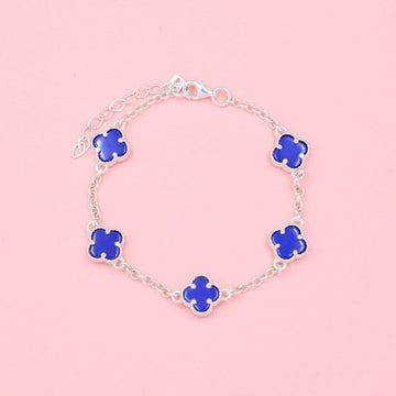 Pulsera de Plata .925 Trébol con Lapislazuli mod. 0977