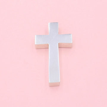 Cruz de Plata .925 de Diseño Hueco y Liso Brillante mod. 1241