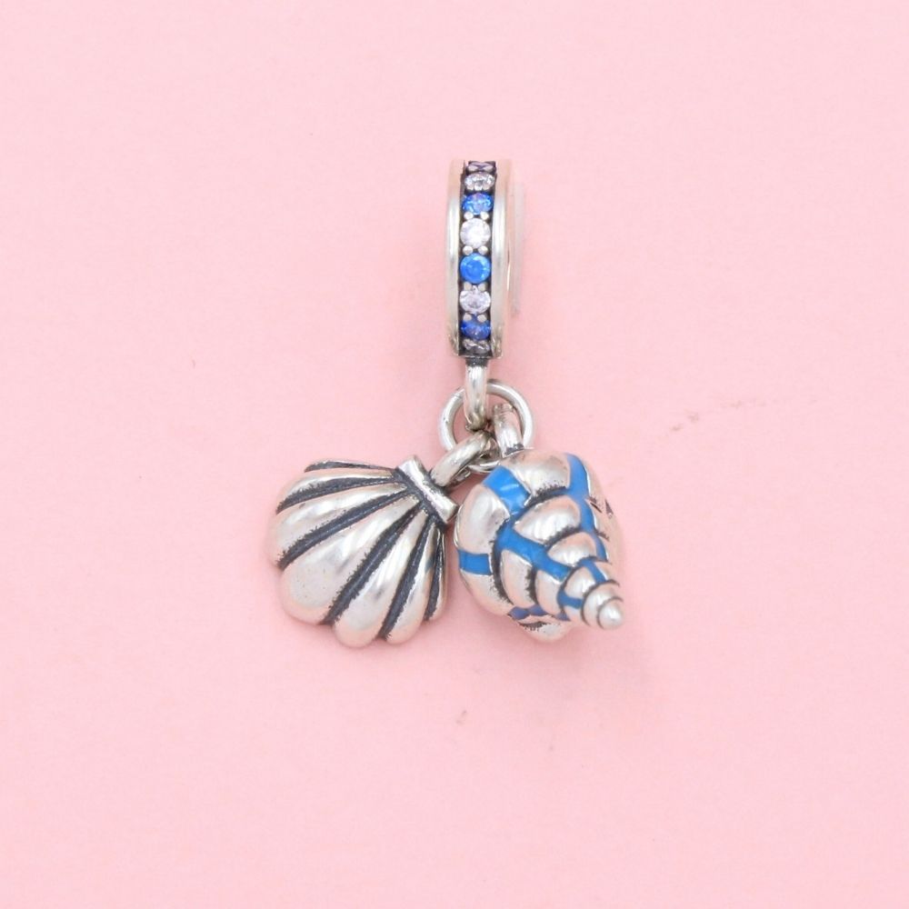 Charm de Plata .925 Conchas del Mar con Zirconias Finas mod. 1297