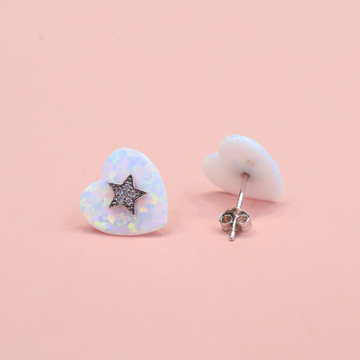 Arete Corazón de Ópalo con Estrella  mod. 0088