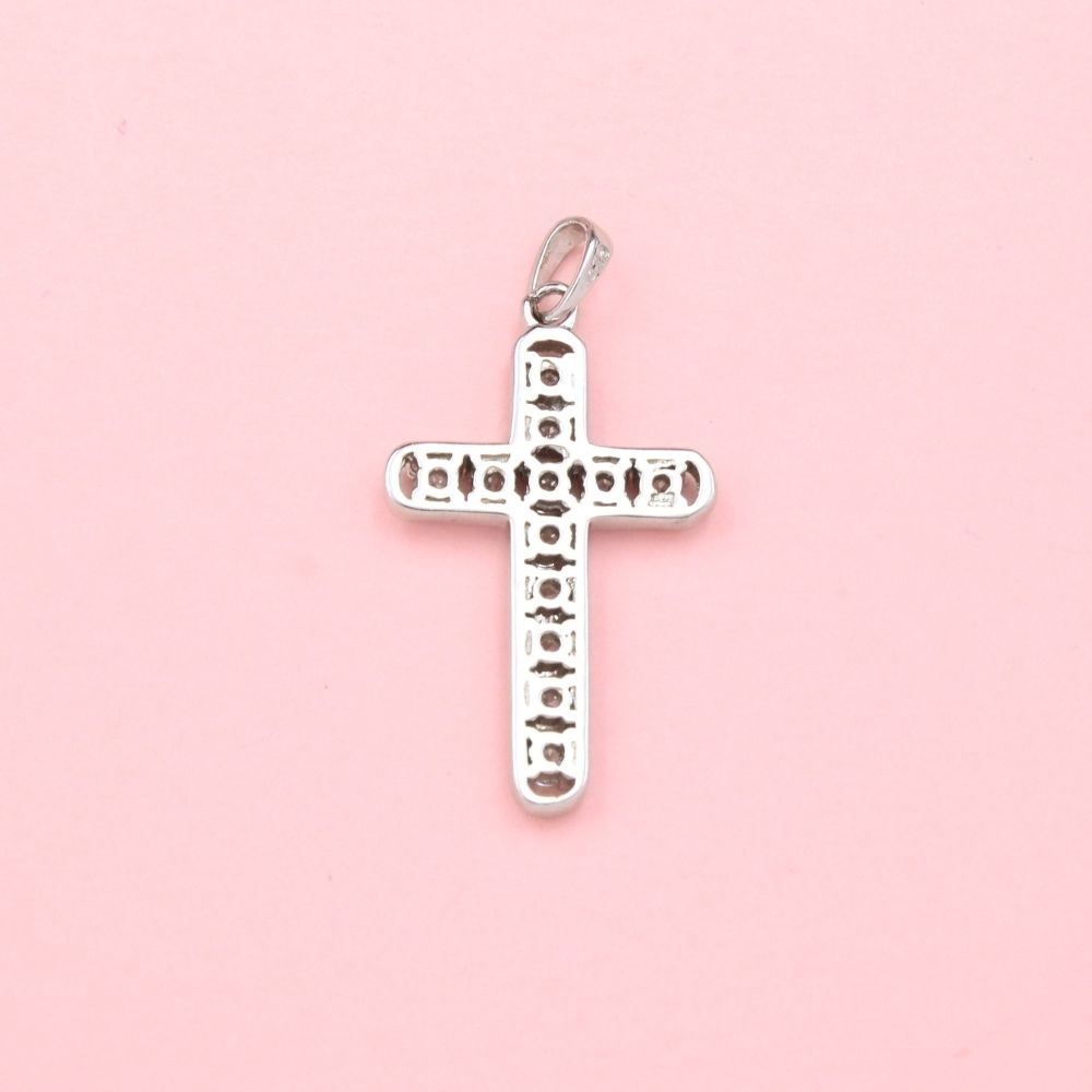 Cruz de Plata .925 con Zirconias Finas Biseladas mod. 1122