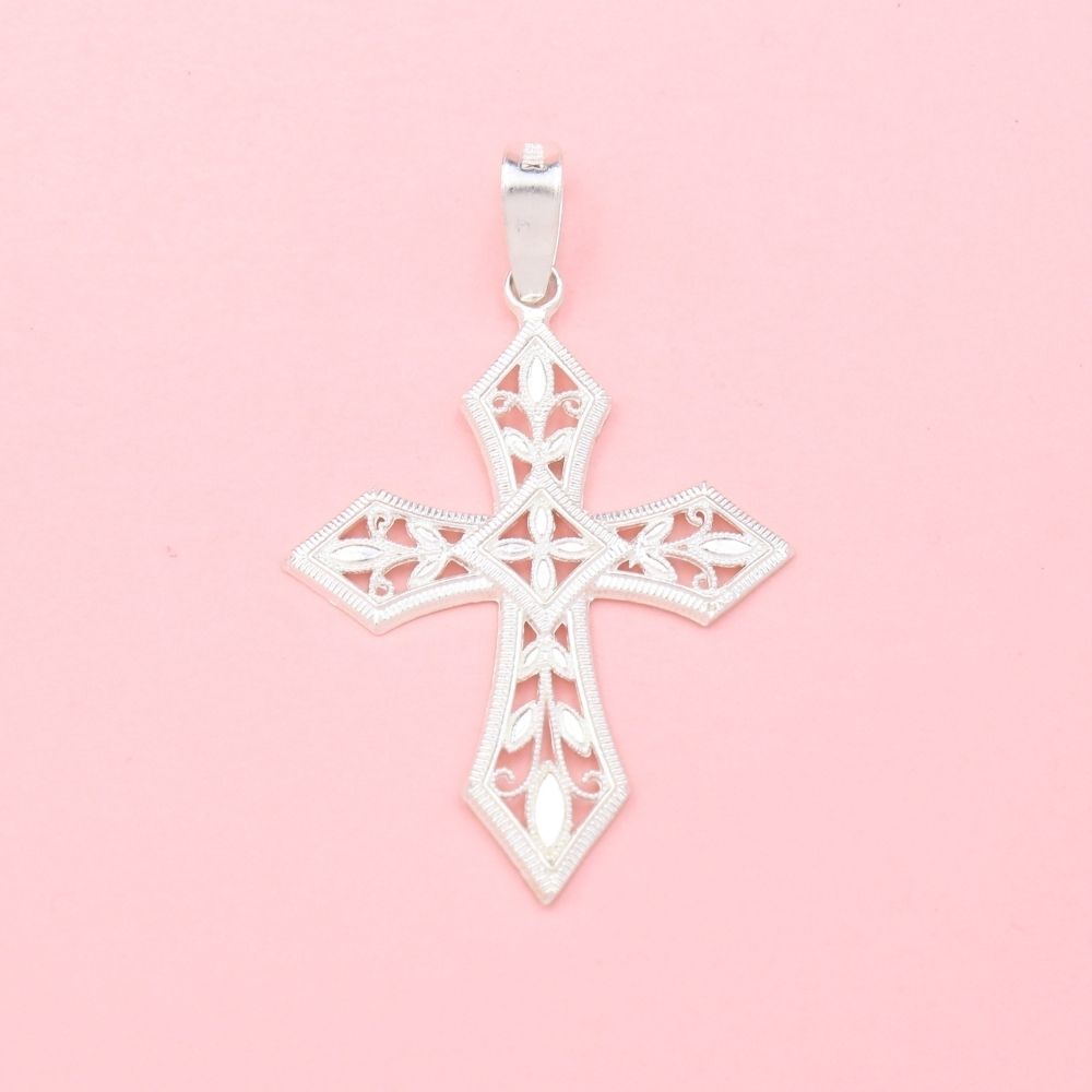 Cruz de Plata .925 Diseño Gótico Calado mod. 1123