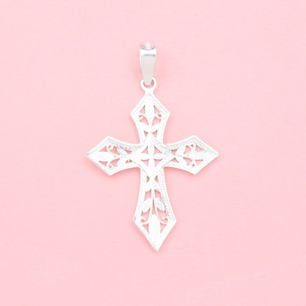 Cruz de Plata .925 Diseño Gótico Calado mod. 1123