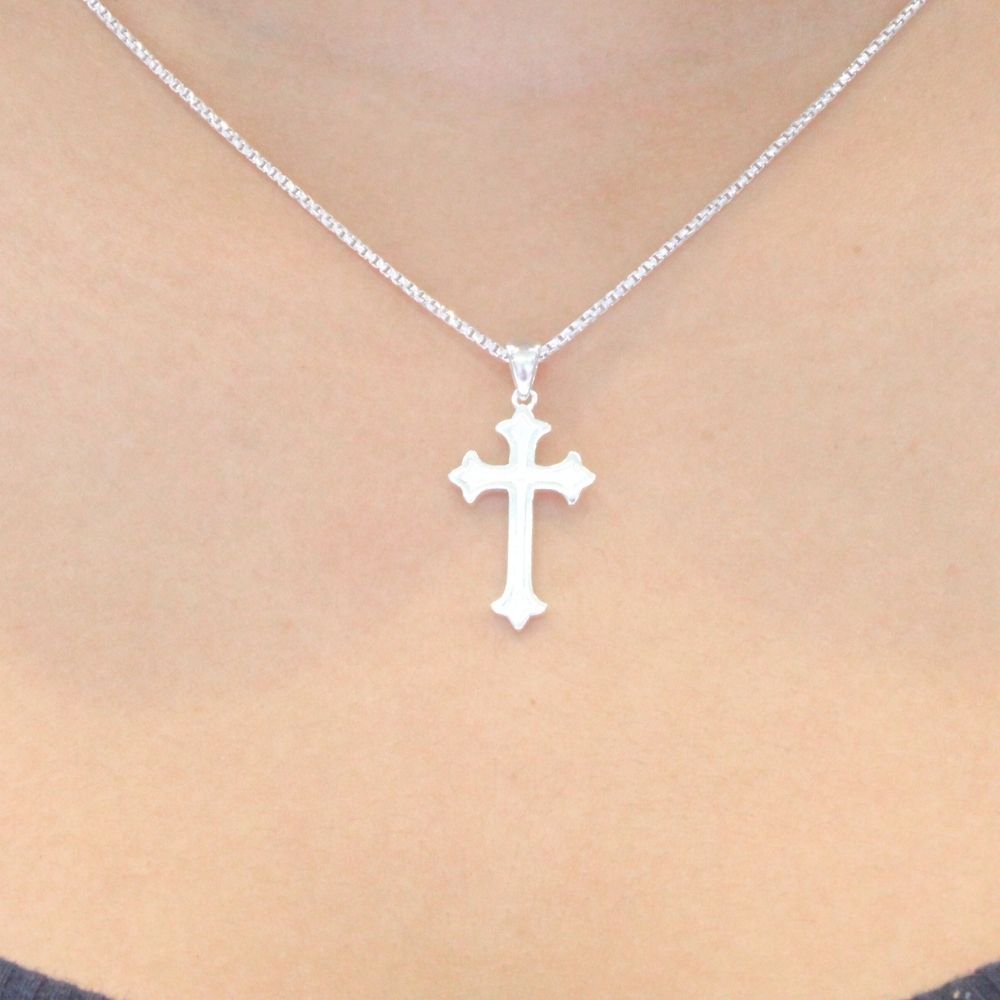 Cruz de Plata .925 Diseño Español con ZIrconias mod. 1125